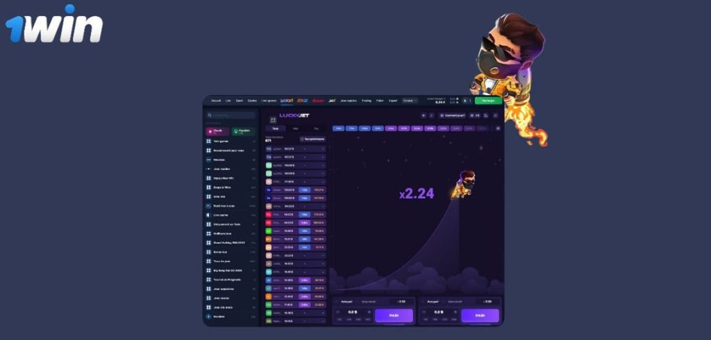Algorithme du jeu Lucky Jet sur 1win