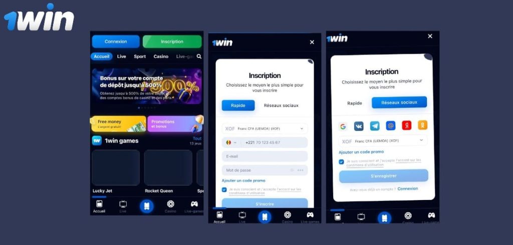 Inscription et première connexion sur l'application