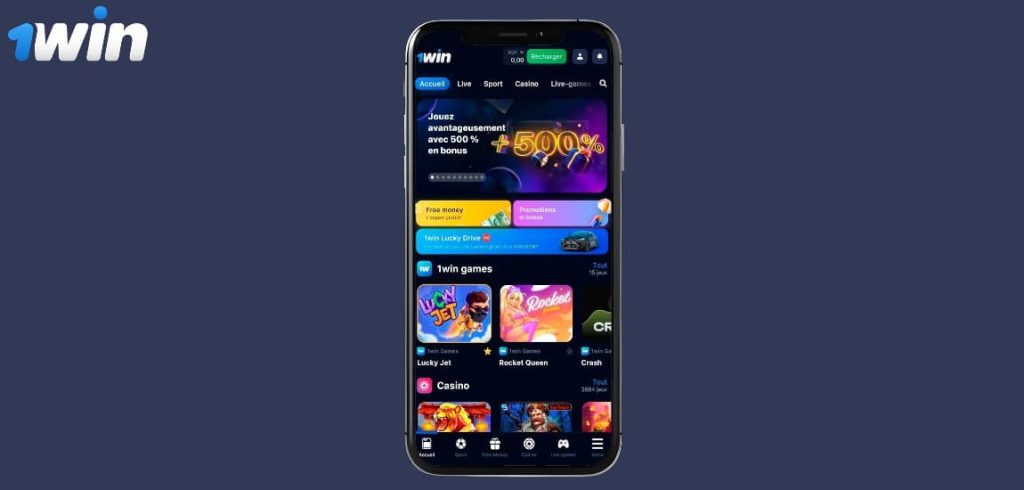 Jeux de casino dans l'application 1Win